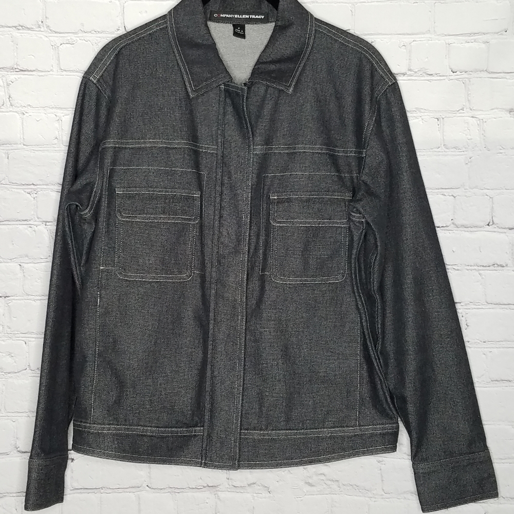 Ellen Tracy Jean Jacket Cotton Blend Casual Comfy Vaca Size Small